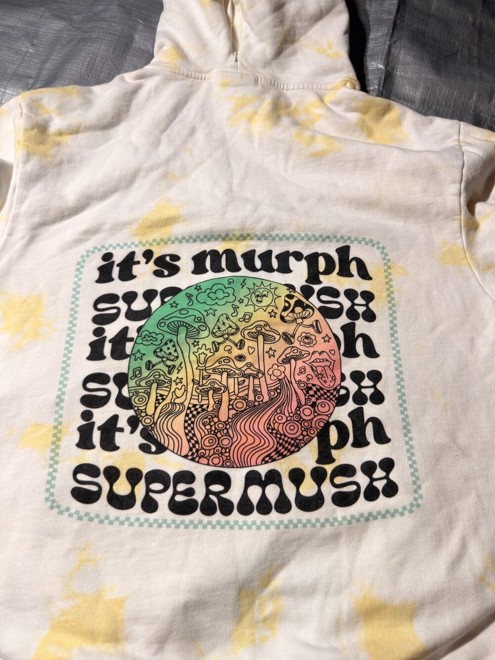 Grassroots California Its Murph Supermush Tie Dye Hoodie Mens Large Stash Pocket
